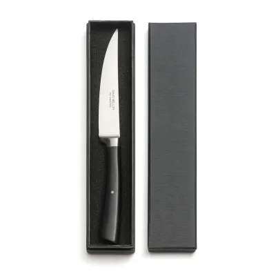 Black Handled Steak Knife Serrated 11Cm