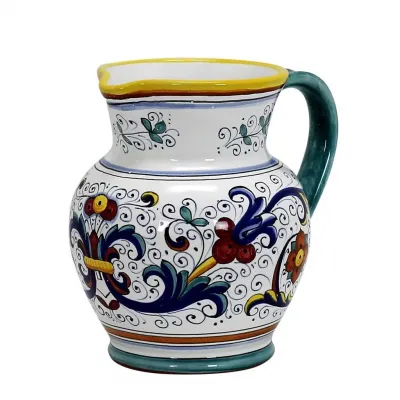 Ricco Deruta Traditional Deruta Pitcher (1.25 Liters/40 Oz/5 Cups) 6 in Rd x 6.5 high