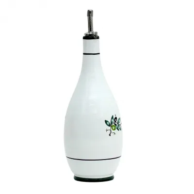 Oliva Olive Oil Bottle Dispenser With Metal Capped Pourer Bottle: 4 in Round x 10 high; 24 oz