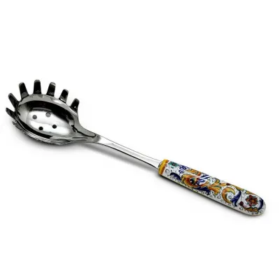 Raffaellesco Ceramic Handle Spaghetti Tong With 18/10 Stainless Steel Cutlery 12 in Long