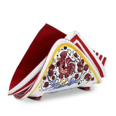 Orvieto Red Rooster Napkin Holder 6.5 Wide x 3.5 high