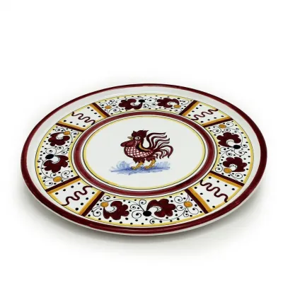 Orvieto Red Rooster Deruta Pizza Plate Cake Or Cheese Platter. 12.5 in Rd x .75 (3/4) high