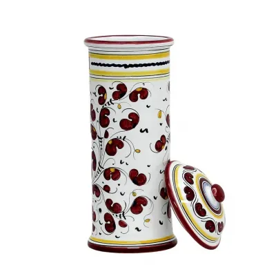 Orvieto Red Rooster Spaghetti Container Canister 5 in Rd x 13 high