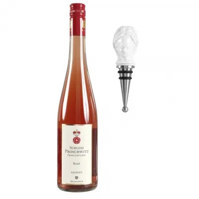 Gourmet Set Rosé Wine And Bottle Stopper Lady