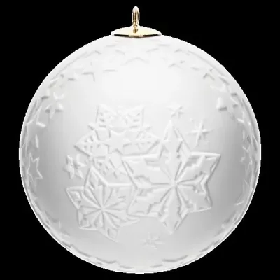 Tree Ornament Bisque Ball With Relief Motiv Snowman Round 7 Cm