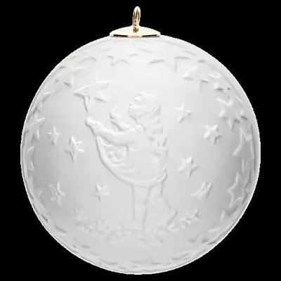 Tree Ornament Bisque Ball With Relief Motif The Star-Money Round 7 Cm