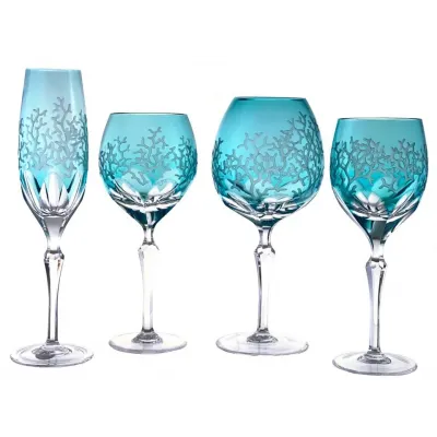 Coral Turquoise Water Goblet