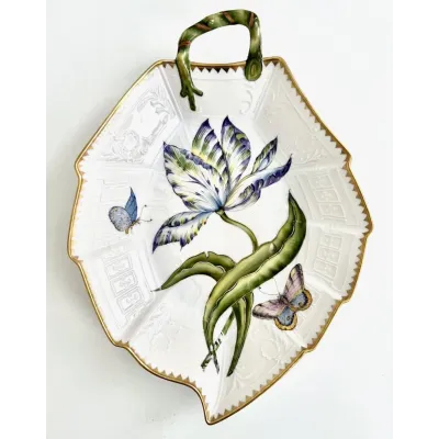 Leaf Plate Full Bloom Purple/Yellow Tulip