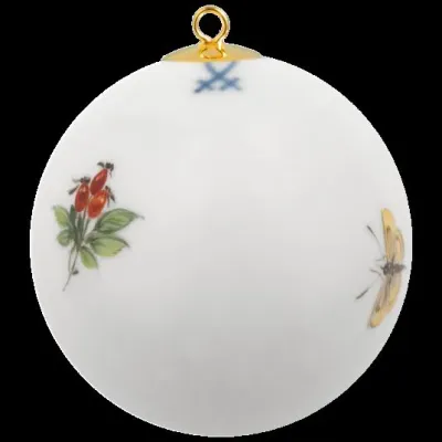 Tree Ornament Vintage Bird Painting Christmas Bauble With Robin Round 5 Cm