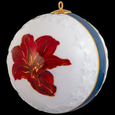 Tree Ornament Christmas Bauble Amaryllis Round 7 Cm