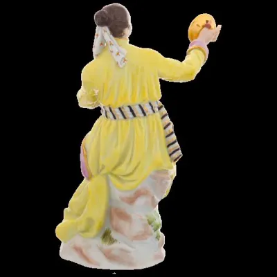 Asian Lady With Cymbals, Figurine with Gold