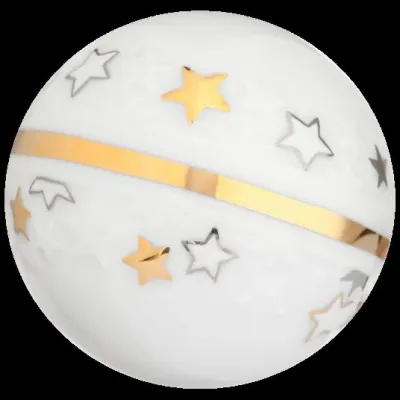 Tree Ornament Gold And Platinum Ball With Relief Round 7 Cm
