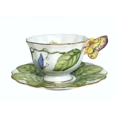 Tea Cup & Saucer Butterfly Handle