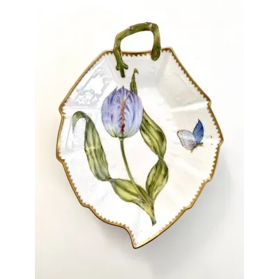 Leaf Plate (Light Purple Tulip W/Butterfly) 9.5" L