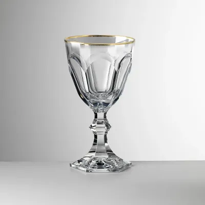 Dolce Vita Clear With Gold Wine Glass