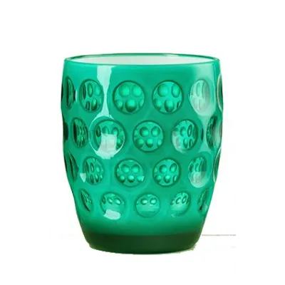 Lente Tumbler Green/White H 4.25" x Diam 3.5", 15 oz