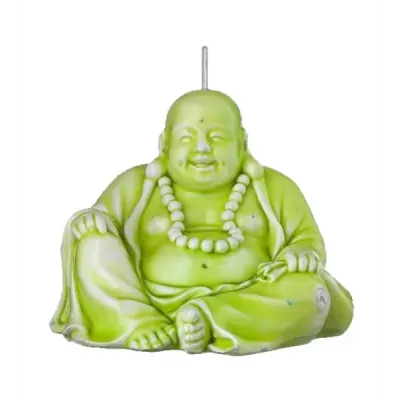 Buddha Candle Green H 10" (Special Order)