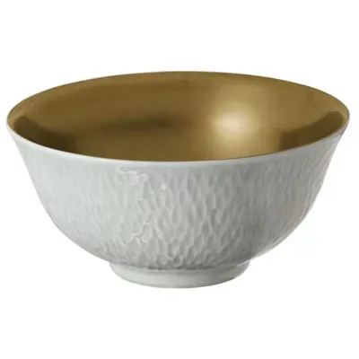 Mineral Filet Gold Chinese Soup Bowl Small Full Gold Inside Round 4.09448 in.