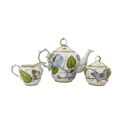 Tea Set Pansy Flower 5" H 32 Oz.