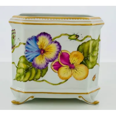 Square Cachepot (Vibrant Pansies) 7" H X 6.25" W