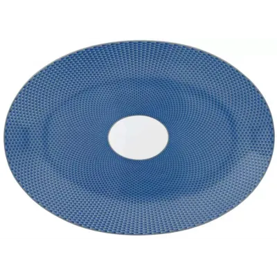 Tresor Blue Oval Dish/Platter Medium Motif N°1 36 in X 26 in
