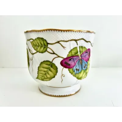 Round Cachepot (Exotic Butterflies) 7" H X 6.25" W
