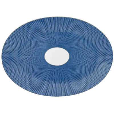 Tresor Blue Oval Dish/Platter Medium Motif N°1 36 in X 26 in