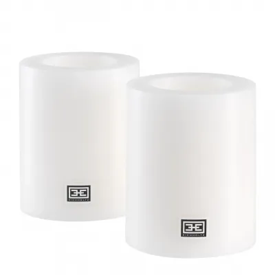 White Set Of 2 Artificial Candles