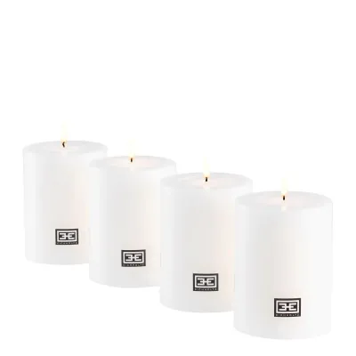 White Set Of 4 Artificial Candles