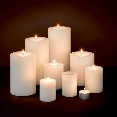 White Set Of 4 Artificial Candles
