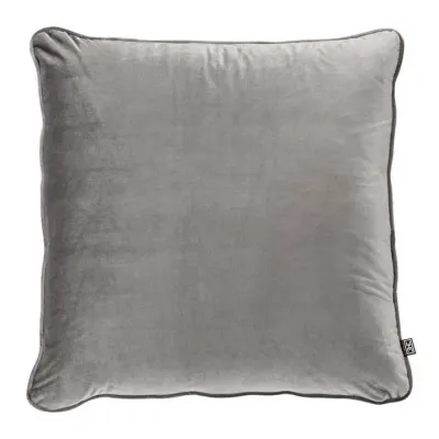 Roche Porpoise Grey Velvet Throw Pillow
