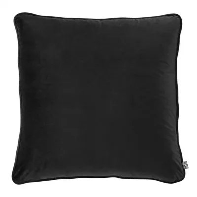 Roche Black Velvet Throw Pillow