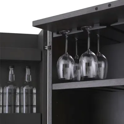 Wine Cabinet Dimitrios Charcoal Grey Oak Veneer