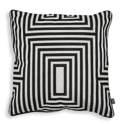 Spray Square Black White Decorative Pillow