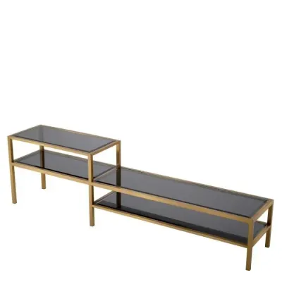 Tv Cabinet Duo Brushed Brass Finish