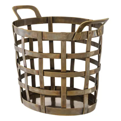 Vreeland Vintage Brass Finish Basket