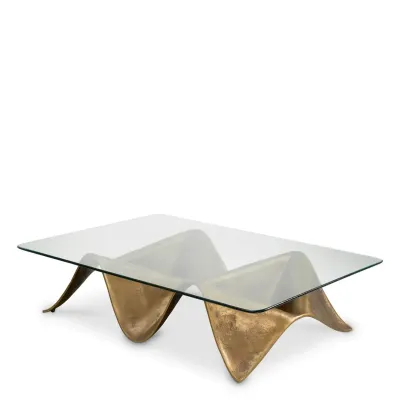 Angelico Vintage Brass Finish Coffee Table