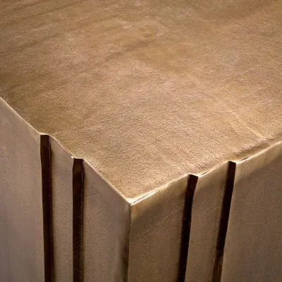Gubbio Antique Brass Finish Side Table