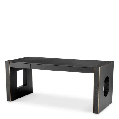 Rovigo Charcoal Grey Oak Veneer Desk