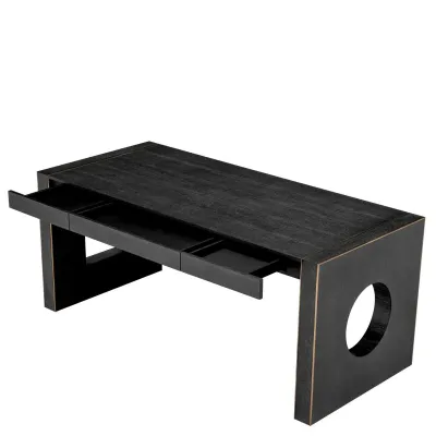 Rovigo Charcoal Grey Oak Veneer Desk