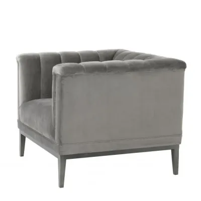 Chair Raffles Roche Porpoise Grey Velvet