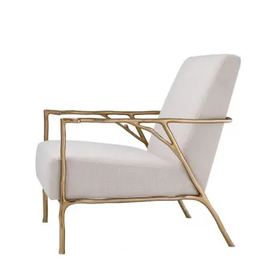 Chair Antico Gold Finish Panama Natural