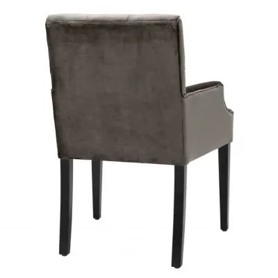 Dining Chair Atena With Arm Savona Grey Velvet
