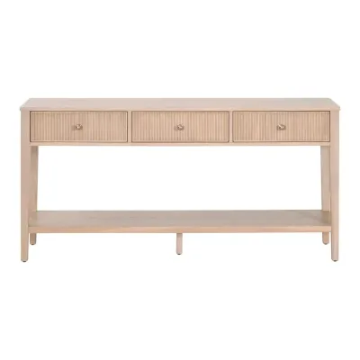 Highland 3-Drawer Console Table - Natural Oak