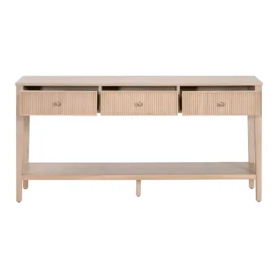 Highland 3-Drawer Console Table - Natural Oak