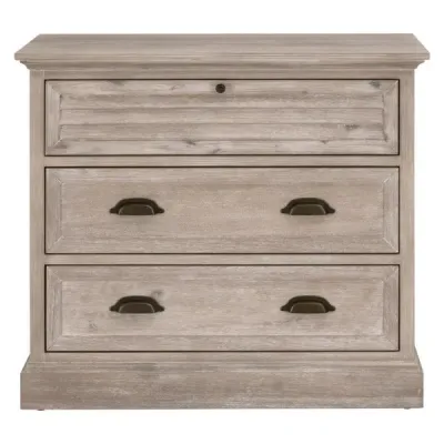 Eden 3-Drawer Nightstand Natural Gray Acacia