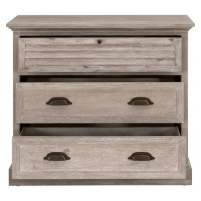 Eden 3-Drawer Nightstand Natural Gray Acacia