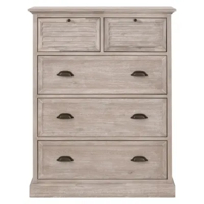 Eden 5-Drawer High Chest Natural Gray Acacia