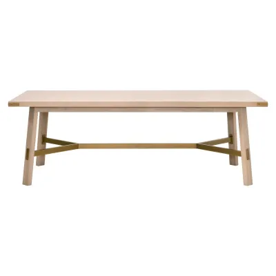 Klein Dining Table Light Honey Oak, Brushed Gold