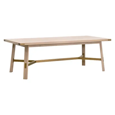 Klein Dining Table Light Honey Oak, Brushed Gold